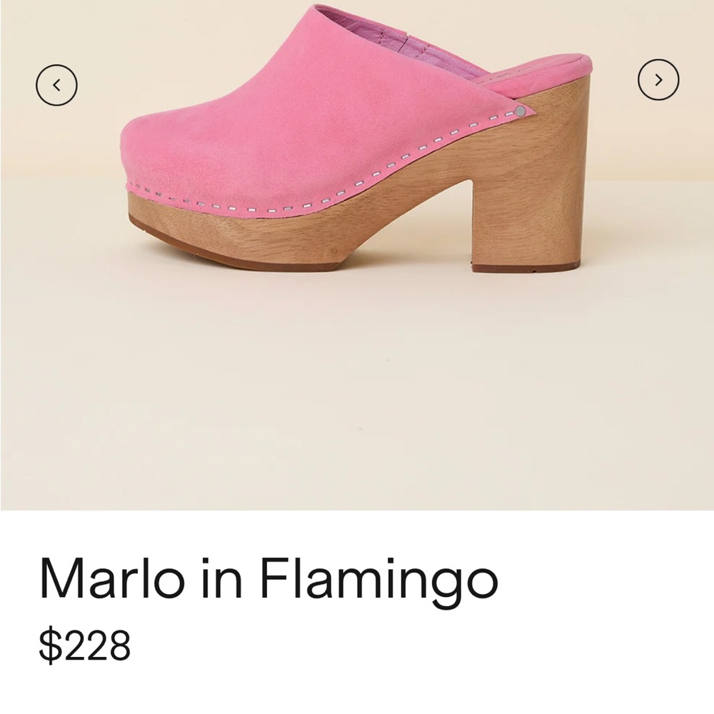 Charlotte Stone Pink Suede Platform clogs, size 7; gently worn